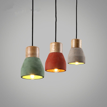 Nordic Design Modern Pendant Lamp Cement Wood Vintage Industrial Hanging Lights Fixture for Dinning Room Kitchen Lights 2024 - buy cheap