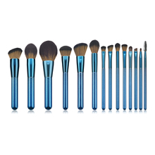 BBL 14-piece Sapphire Blue Makeup Brush Set with Glitter Handle Powder Foundation Concealer Eye Shadow Blush Blending Brushes 2024 - buy cheap