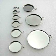 20pcs/lot Handmade Stainless Steel Round Pendant Cabochon Base 6-25mm Pick Size Blank Trays Settings DIY Necklace Jewelry Making 2024 - buy cheap