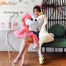 110 см Большой Лебедь, плюшевые игрушки, милая кукла фламинго, мягкая кукла-животное, лебедь балета с короной, детская Успокаивающая игрушка, подарок для девочки 2024 - купить недорого