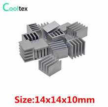Dissipador de calor de alumínio extrudido, 50 unidades, 14x14x10mm, dissipador de calor, resfriamento para chip vga ram led ic radiador cooler 2024 - compre barato