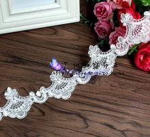 New!!! Delicate15 Yards Wholesale Off White Fabric Flower Venise Venice Lace Trim Applique Sewing Craft 35mm Width Free Shipping 2024 - buy cheap