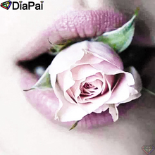 DiaPai 5D DIY Pintura 100% Praça Cheia de Diamante/Broca Redonda Flor "lábios" Diamante Bordado Ponto Cruz 3D decor A21538 2024 - compre barato