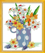 Brilliant flowers   cross stitch kit aida 14ct 11ct count print canvas stitches embroidery DIY handmade needlework 2024 - buy cheap