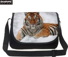 Animal Tiger Head Print Messenger Bags for Men Large Teenager Boys Crossbody Bag Handbag Casual Teenager Travel Messenger Bags 2024 - buy cheap