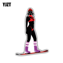 YJZT 8.8CM*12.7CM Personal Decoration Woman Snowboard PVC  Car Sticker 11-00131 2024 - buy cheap