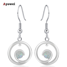 New earrings for women top quality White Fire Opal Silver Stamped Party Prom Fashion Jewelry Drop Earrings OE405A 2024 - buy cheap