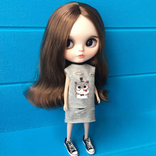 Classics Blyth Dress 1/6 Doll's Clothes Fashion Gray Long T-shirt for Barbies, Blyth, OB27, Pullip, Licca Doll Accessories 2024 - buy cheap