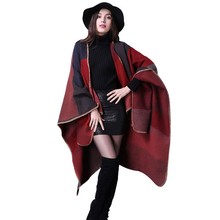 2018 invierno otoño mujer bufanda chal cálido señoras Vintage manta de tela escocesa abrigo de Cachemira Poncho capas mujer Echarpe Pashmina 2024 - compra barato