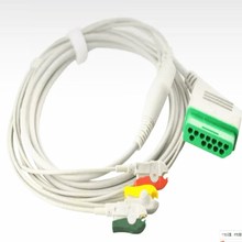 Cable de plomo para pacientes, accesorio Compatible con NIHON KOHDEN BSM-2300 Life Scope, ECG, rectángulo de 12 Pines, ECG, 3 cables, extremo de Clip, TPU 2024 - compra barato