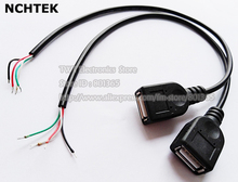 NCHTEK USB 2.0 A Female Jack 4 Pin 4 Wire Data Charge Cable Cord Connector DIY ,USB Female Lead Cord/Free shipping/8PCS 2024 - buy cheap