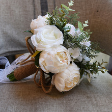 1 шт./лот искусственные цветы для свадьбы свадебные букеты Свадебный букет с цветами винтажное кружево 2024 - купить недорого