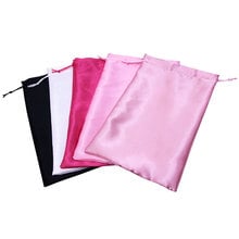 blank black white pink silk satin hair extension packaging bags, human women virgin hair bundles packing bags,gift packaging bag 2024 - buy cheap