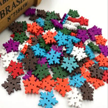 New 50/100pc Merry Christmas Snowflake Wood Buttons Sewing Mix Lots 18 mm WB196 2024 - buy cheap