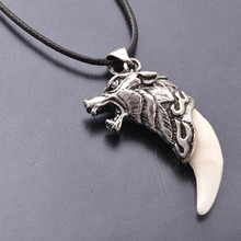 Brave Man Wolf Tooth Necklace Titanium Steel Domineering Pendant Fashion Choker Jewelry Gift Collares de moda 2019 2024 - buy cheap