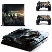 Новый The Elder Scrolls V : Skyrim наклейка PS4 переводная картинка для Sony Playstation 4 PS4 консоль защитная пленка + 2 шт с контроллером 2024 - купить недорого
