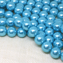Cuentas redondas sueltas de perlas de imitación azul cielo para mujer, dijes de moda para collar diy, fabricación de joyas de 4-14mm y 15 pulgadas, B1616 2024 - compra barato