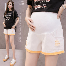 Hole White Denim Maternity Shorts for Pregnant Women clothes Summer Hot Casual Short Adjustable Belly Pregnancy Short clothing 2024 - buy cheap