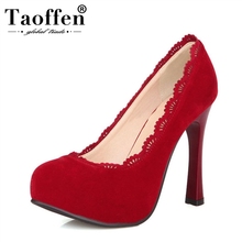 TAOFFEN Women Thin High Heel Shoes Platform Pointed Toe Brand Female  Heeled Pumps Heels Shoes Plus Big Size 30-48 P16619 2024 - buy cheap