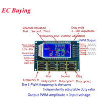 3-полосный модуль ЖК-дисплея 1 Гц-150 кГц pwm генератор сигналов Импульсный регулируемый модуль частоты квадратная волна DC 3,3-30 в 3 канала 2024 - купить недорого