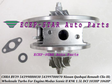 Cartucho de turbocompressor chra bv39 54399700030 54399880030, para nissan qashqai, para renault clio 3, megane 2, k9k, 732 l, 106hp 2024 - compre barato