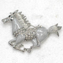 12pcs/lot Wholesale Horse brooch Rhinestone Enamel Pin brooches C101913 2024 - buy cheap