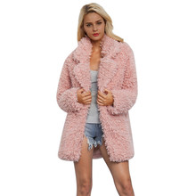 LANSHIFEI T0735 Faux Fur Warm Winter Coat Plus Size 3XL Women Fashion Fluffy Shaggy Cardigan Bomber Lady Coat Girl Long Outwear 2024 - buy cheap