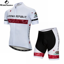 Men Cycling Set 2019  Bike Jersey Shorts suit Mountain Bike Clothing MTB Bicycle Clothes pro team Ropa Ciclismo Top bottom white 2024 - buy cheap