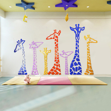 Colorful giraffe acrylic photo wall sticker creative personality 3D stickers bedroom bedside background wall surface decoration 2024 - buy cheap