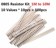 10 valores * 10 pces = 100 pces smd 0805 jogo do resistor 1 m-resistência 10 m 5% jogo sortido conjunto 1.2 m 1.5 m 2 m 2.2 m 3 m 3.3 m 4.7 m chips pacote 2024 - compre barato