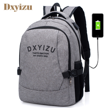 Mochila de carga USB para hombre, bolsa para ordenador portátil decorada con letras, escolar, de viaje, gran capacidad, 2020 2024 - compra barato