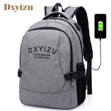 2020 Men's USB Charging Backpacks Letter Decorate Laptop Bags Preppy boy's School Bags Travel Rucksack Large Capacity Backpack 2024 - buy cheap