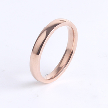 3 мм розовое золото Гладкий 316L нержавеющая сталь палец кольца для мужчин и женщин оптом 2024 - купить недорого