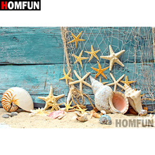 Алмазная живопись HOMFUN A08440 «Морская звезда», полноразмерная/круглая Вышивка крестиком, Набор для творчества, домашний декор, подарок 2024 - купить недорого