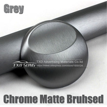 Premium Grey Matte Chrome Brushed Metallic Vinyl Film Sticker Bubble Free Brushed Metallic Car Wrapping Grey brushed film 2024 - buy cheap