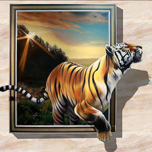 Полный квадрат 5D DIY Алмазная картина "животное тигр" 3d Алмазная вышивка крестиком Стразы мозаика настенная наклейка домашний декор 2024 - купить недорого