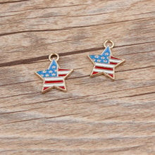 MRHUANG 10pcs/pack America Flag Enamel Charms Alloy Pendant fit for bracelet DIY Fashion Jewelry Accessories 2024 - buy cheap