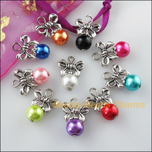 Fashion 20 New Charms Mixed Round Glass Beads Pendants Tibetan Silver Color Butterfly 13.5x20mm 2024 - buy cheap