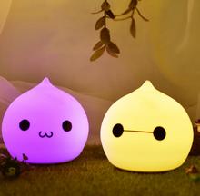 Lovely 7 Color Water Drop Night Light Silicone Soft Children gift LED Touch Table Light Christmas Cartoon Desk lamp Lighting 2024 - buy cheap