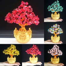 1pc x Feng Shui Money Lucky Rich Tree Craft Natural Crystal Office Home Room Decor 2024 - buy cheap