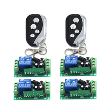 Controle remoto para portão de garagem digital, 12v, 1 canal, aprender código, portão de rf, 2 transmissores e 4 receptores, sku: 5398