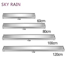 SKY RAIN-drenaje de suelo resistente al olor, lineal, rectangular, acero inoxidable 100, Invisible, largo, 60 /80/120/304 cm 2024 - compra barato