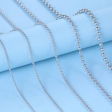 Sterling Silver Chain for Women Beads Necklace Chain 925 Beads Chain Necklace for Pendant Silver Necklace Jewelry Gold Plated 2024 - buy cheap