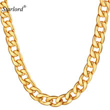 Starlord 12MM Curb Chain Necklace Men Jewelry 9/15MM Gold/Black Stainless Steel Cuban Link Chain Necklace For Men GN3012 2024 - buy cheap