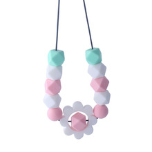 New Flower Silicone Pendant Teething Necklace Hexagon Silicone Beads Nursing Teether For Baby 2024 - buy cheap
