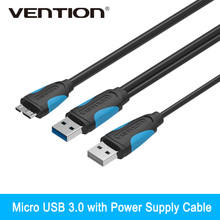 Vention Micro USB 3,0 с Питание кабель мужчинами адаптер высокое Скорость синхронизации данных кабель для жесткого диска 2024 - купить недорого
