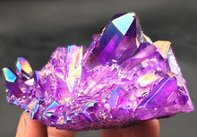 Light purple Aura Crystal Titanium Bismuth Silicon Cluster Rainbows mineral 2024 - buy cheap