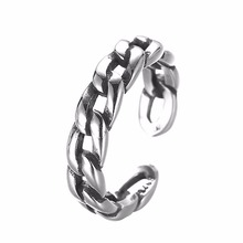 Kinitial винтажная витая цепь Ретро Кольца для женщин Открытое кольцо с кубинской цепью кольцо Модные ювелирные изделия на палец кольца 2024 - купить недорого