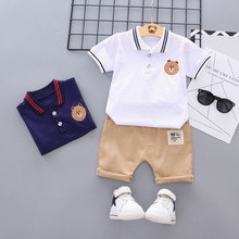 Conjunto de roupas casuais bebê menino, roupas de verão para crianças de 1-4 anos com estampa de desenho animado tops + shorts 2024 - compre barato