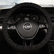 Capa de volante de carro em couro formato d, acessórios interiores para vw golf 7 8 2015 2024 - compre barato